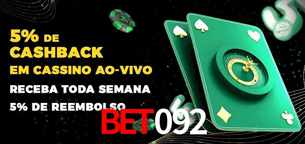 Promoções do cassino ao Vivo Bet092